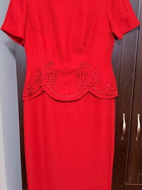 S.L. Fashions Bright Red Dress Top
